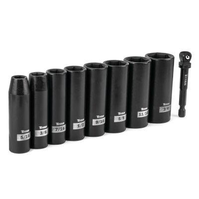 TIT48301 image(0) - Titan 9 Piece 3/8 Inch Drive SAE 6 Point Deep Impact Socket Set