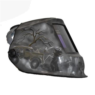 JCK47100 image(0) - Jackson Safety Jackson Safety - Welding Helmet - Auto Darkening - Nylon - 3.94" x 2.36" Viewing Area - Shade 10 Fixed ADF 1/1/1/1 - 370 Speed Dial Headgear - 6 Feet Under Graphics