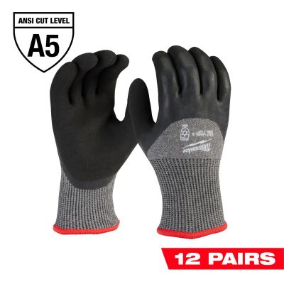 MLW48-73-7954B image(0) - Milwaukee Tool 12-Pack Cut Level 5 Winter Dipped Gloves - XXL
