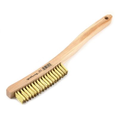 FOR70518 image(0) - Forney Industries Scratch Brush with Long Handle, Brass, 3 x 19 Rows