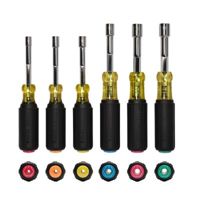 KLE654516MAG image(0) - Klein Tools Color-Coded Magnetic Hollow-Shaft Heavy-Duty Nut Driver, 5/16-Inch