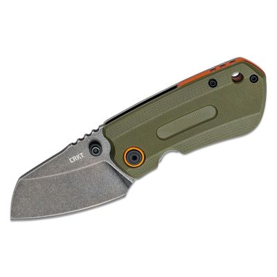 CRK6277 image(0) - CRKT (Columbia River Knife) Overland Compact D2 Stonewash Plain Blade Folding Knife with Frame Lock G10 Handle - Green