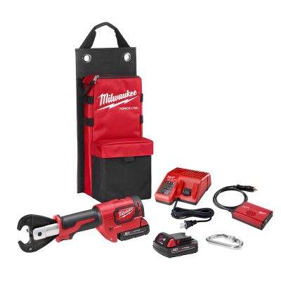 MLW2678-22 image(0) - Milwaukee Tool M18 FORCE LOGIC 6T Utility Crimper Kit with D3 Grooves "Snub Nose"
