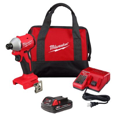 MLW3650-21P image(0) - Milwaukee Tool M18 Compact Brushless 1/4 Hex Impact Driver Kit