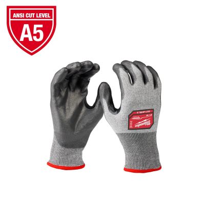 MLW48-73-8751 image(0) - Milwaukee Tool Cut Level 5 High-Dexterity Polyurethane Dipped Gloves - Medium
