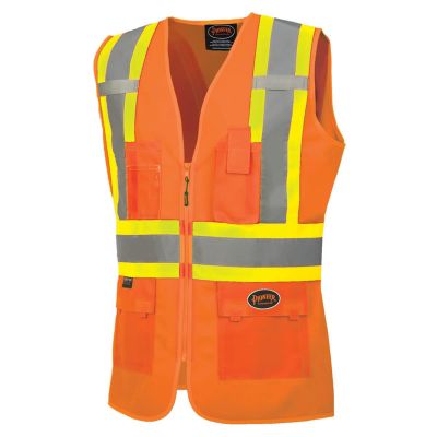 SRWV1021850U-XS image(0) - Pioneer Women's Custom Fit Hi-Vis Mesh Back Safety Vest  - Color:  Hi-Vis Orange  - Size: XS