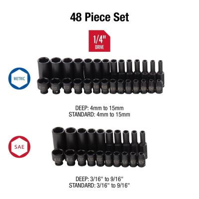 SUN1848 image(1) - SUNEX 48-Piece 1/4 in. Drive, Impact Socket
