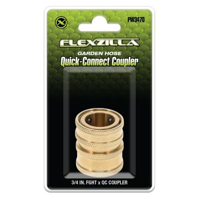 LEGPW3470 image(0) - Flexzilla Pressure Washer Quick-Connect Coupler, 3/8" Body x M22 Male, Brass