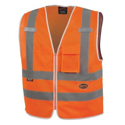 SRWV1025250U-2XL image(0) - Pioneer Mesh 8-Pocket Safety Vest  - Color:  Hi-Vis Orange  - Size: 2XL