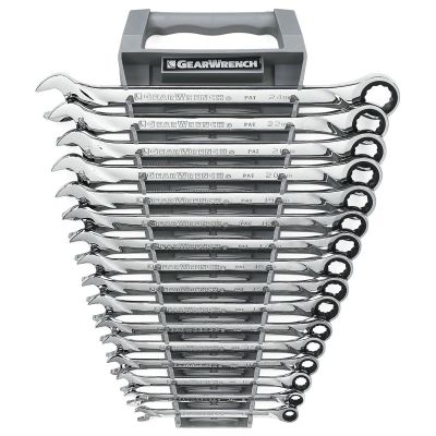 KDT85099 image(0) - GearWrench 16 Piece 72-Tooth 12 Point XL Ratcheting Combination Metric Wrench Set