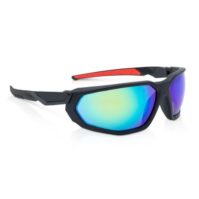 JCK45106 image(0) - Jackson Safety Safety Glasses - HyperGuard F-Series - Blue/Green Mirror Lens - Black Full Frame - Hardcoat Anti-Scratch