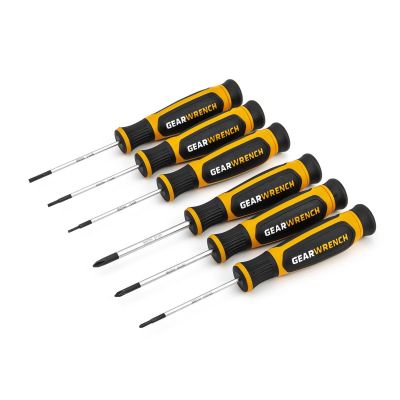 KDT80055H image(0) - GearWrench 6 Piece Phillips/Slotted Mini Dual Material Screwdriver Set