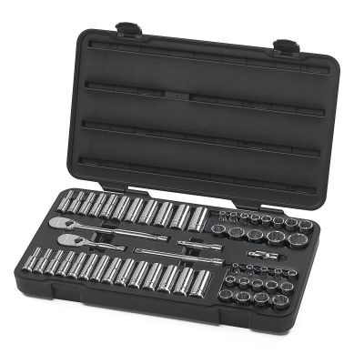 KDT80551 image(0) - GearWrench 57 Piece 3/8 Inch Drive 12 Point Standard & Deep SAE/Metric Mechanics Tool Set
