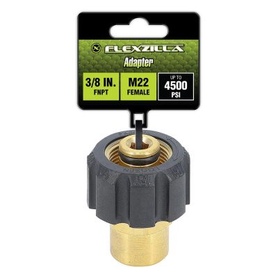 LEGPW3023 image(0) - Flexzilla Pressure Washer Quick-Connect Coupler, 3/8" Body x M22 Female, Brass