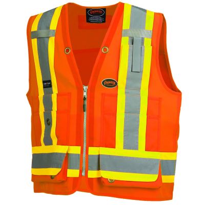 SRWV1010151U-3XL image(0) - Pioneer Woven 150D Multi-Pocket Surveyor Vest  - Color:  Hi-Vis Orange  - Size: 3XL