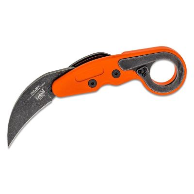 CRK4041O image(0) - CRKT (Columbia River Knife) Provoke 1.4116 Stonewash Plain Blade Folding Knife with Kinematic Grivory Handle - Orange
