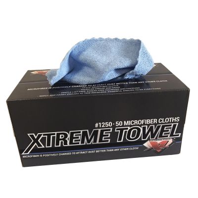 XLB1250 image(0) - Excel Auto Body Products X-L 1250 Xtreme Towel, 12in x 12in, Microfiber Cloth, box of 50