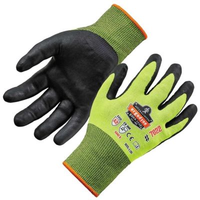 ERG17974 image(0) - Ergodyne 7022 L Lime Nitrile-Coated Cut-Resis Gloves A2 DSX