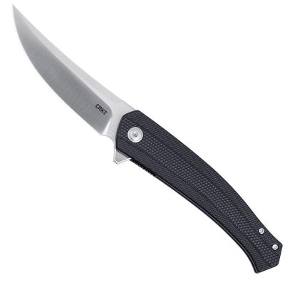 CRK7060 image(0) - CRKT (Columbia River Knife) Persian D2 Satin Plain Blade Assisted Folding Knife with Liner Lock Glass-Reinforced Nylon Handle - Black