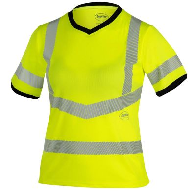 SRWV1058160U-XL image(0) - Surewerx Short Sleeve Safety T-Shirt - Women's - Color: Hi-Vis Yellow - ANSI/ISEA 107-2020 Class 3 Type R - Size: XL