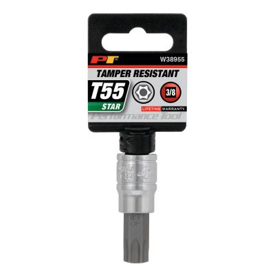 WLMW38955 image(1) - Wilmar Corp. / Performance Tool 3/8" Drive T55 TR Star Bit Socket