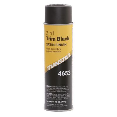 TRP4653 image(0) - Transtar Autobody Products 4653 2 in 1 Trim, 20 oz Aerosol Can, Satin Black, 5 to 10 min Curing