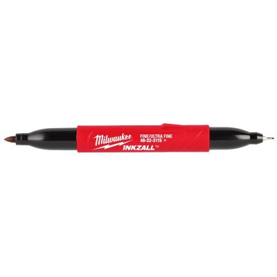 MLW48-22-3115 image(0) - Milwaukee Tool INKZALL Double Sided Black Jobsite Marker - Ultra Fine and Fine Point