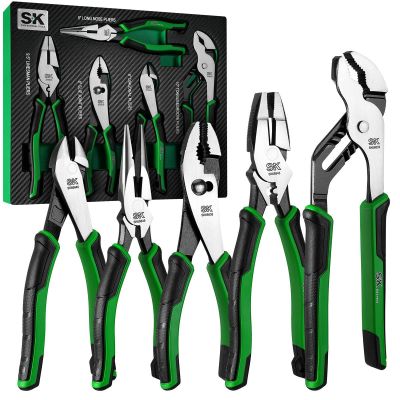SKTSK01458 image(0) - S K Hand Tools 5 Piece Dual-Material Multi-Use Pliers Set