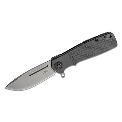 CRKK252GXP image(0) - CRKT (Columbia River Knife) Homefront 12C27 Bead Blast Plain Blade Assisted Folding Knife with Liner Lock Aluminum Handle - Green