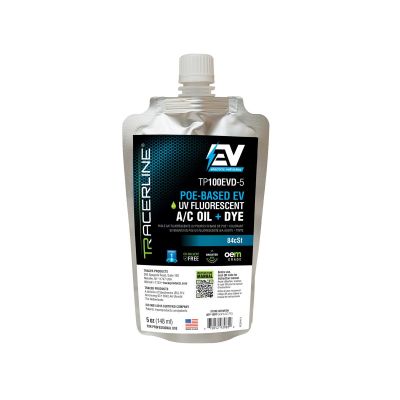 TRATP100EVD-5 image(0) - Tracer Products 5 oz (148 ml) foil pouch POE-Based A/C oil with fluorescent dye for electric vehicles (compatible with R-1234yf and R-134a systems)