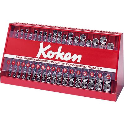 KKNS3240M-05 image(0) - Ko-ken USA S3240M-05 3/8 Square Drive 177 Piece 12-Point Socket Set 6-23mm in Display Stand