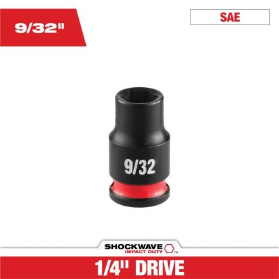 MLW49-66-6003 image(0) - Milwaukee Tool SHOCKWAVE&trade; Impact Duty 1/4" Drive 9/32" Standard 6 Point Socket