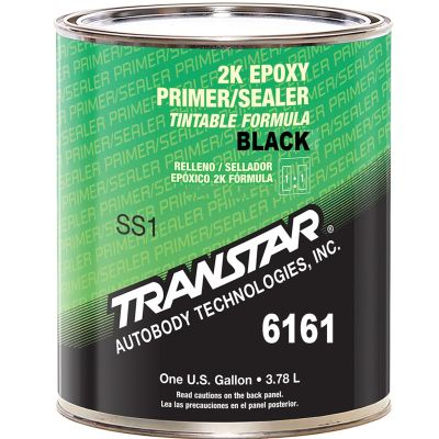 TRP6161 image(0) - Transtar Autobody Products 6161 2K Epoxy Primer Sealer/Groundcoat, 1 gal Can, Black, 1:1:10 Mixing, 520 sq-ft/gal at 1 mil Coverage