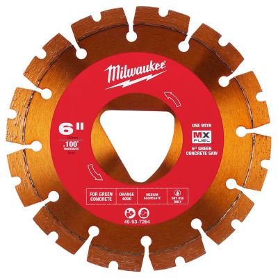 MLW49-93-7264 image(0) - Milwaukee Tool Orange 6&rdquo; x .100&rdquo; Diamond Blade for Green Concrete