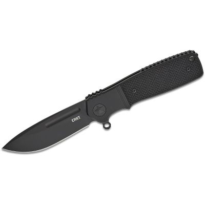 CRKK245KKP image(0) - CRKT (Columbia River Knife) Homefront Compact S35VN DLC Plain Blade Folding Knife with Liner Lock G10 w/Aluminum Bolster Handle - Black