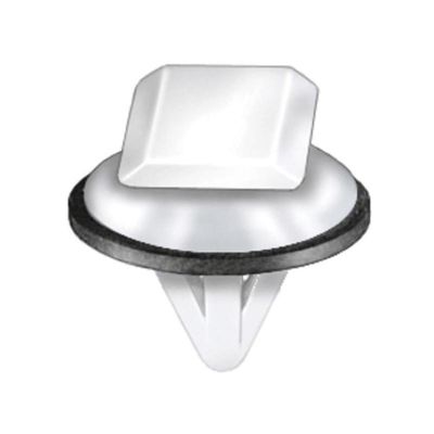 AVC21316 image(0) - AUVECO 21316 Side and Bumper Molding Clip, (11 x 15 mm Top x 16 mm Dia Bottom) Head x 10 mm L Stem, Nylon, White