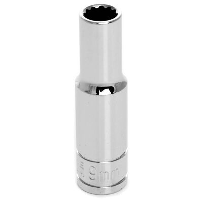 WLMW38709 image(1) - Wilmar Corp. / Performance Tool 3/8" Drive 9mm 12pt Deep Socket