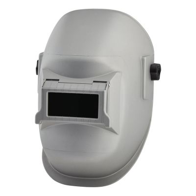 SRWS29411 image(0) - Sellstrom Welding Helmet - Passive - Nylon - Lift Front  - 2" x 4.25" Viewing Area - Shade 10 - Ratcheting Headgear - Silver - 290 Series