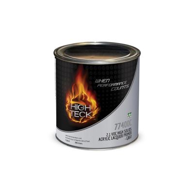 HIT77400C-4 image(0) - High Teck Products 77400C-4 High Solids Acrylic Lacquer Primer, 1 qt, Gray, 2.1 lb/gal VOC, 1:1 Mixing