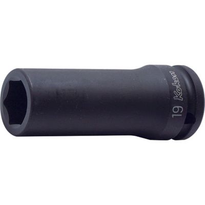 KKN15300M-19 image(0) - Ko-ken USA 15300M-19 5/8 Sq. Dr. Socket 19mm 6 point Length 90mm