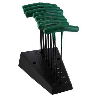 BND33034 image(1) - Bondhus Corp. STAR T-HANDLE SET W/STAND - 8 SIZES T9 THRU T40