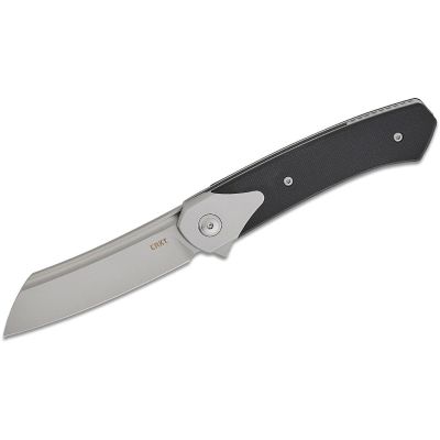 CRK7135 image(0) - CRKT (Columbia River Knife) Viento D2 Bead Blast Plain Blade Folding Knife with Liner Lock G10 w/Stainless Steel Bolster Handle - Black