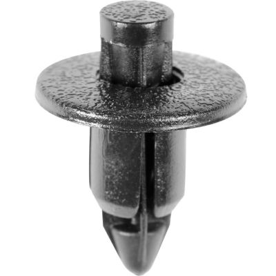 AVC17162 image(0) - AUVECO 17162 Push-Type with Drive Pin Retainer, 15 mm Dia Head x 8 mm L Stem x 6.3 mm Hole, Nylon, Black