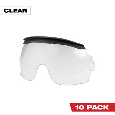 MLW48-73-1454 image(0) - Milwaukee Tool 10pk Gasketed Clear Eye Visor Replacement Lenses (Milwaukee&reg; BOLT Safety Helmet & BOLT Hard Hat Mount)