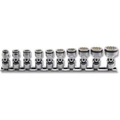 KKNRS2446A-10 image(0) - Ko-ken USA 1/4" Sq. Drive SAE Universal 12-Point NUT GRIP® 10 Piece Socket Set