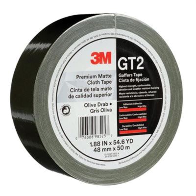 MMM98514 image(0) - 3M 98514 GT2 Series Single Sided Premium Matte Cloth Tape, 50 m x 48 mm, Black
