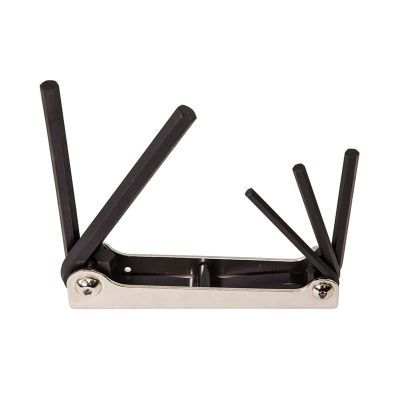 KLE70579 image(0) - Klein Tools Folding Hex Key Set, 5-Key, SAE Sizes