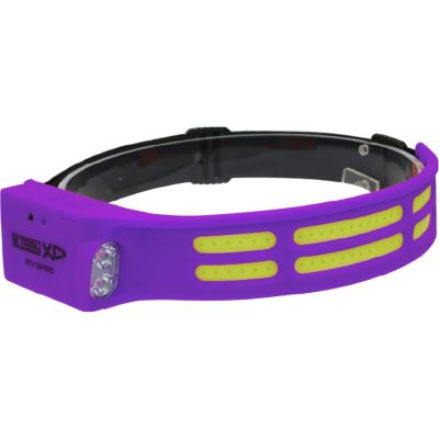 KTI73319XD image(0) - K Tool International Headlight 600 Lumen COB Flexible with Motion Sensor and Side Flashlight Purple