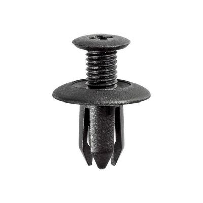 AVC17632 image(0) - AUVECO 17632 Push-Type Screw-Type with Open End Retainer, 18 mm Dia Head x 12 mm L Stem x 8 mm Hole, Nylon, Black