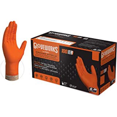 AMXGWON49100 image(0) - Gloveworks Gloves HD Orange Nitrile XXL